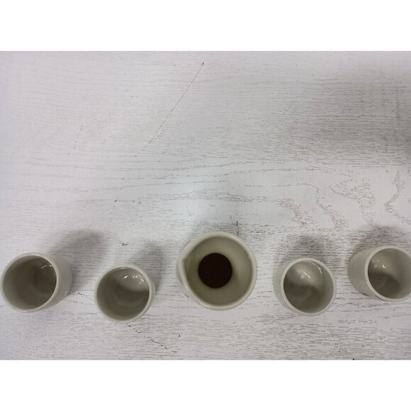 Vintage Japanese Geisha Sake Serving Set Porcelain Hand Painted 5 Pc Japan - Picture 8 of 14